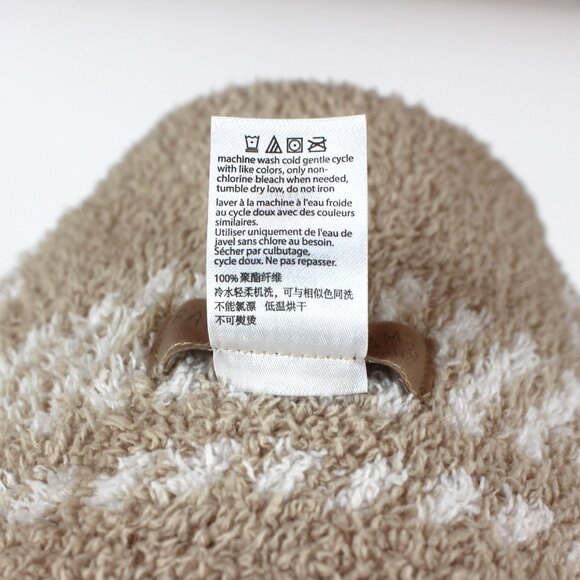 Barefoot Dreams Cozychic Wearable Blanket Ivory Tan Plaid Shawl Collar Wrap OS - Picture 7 of 7